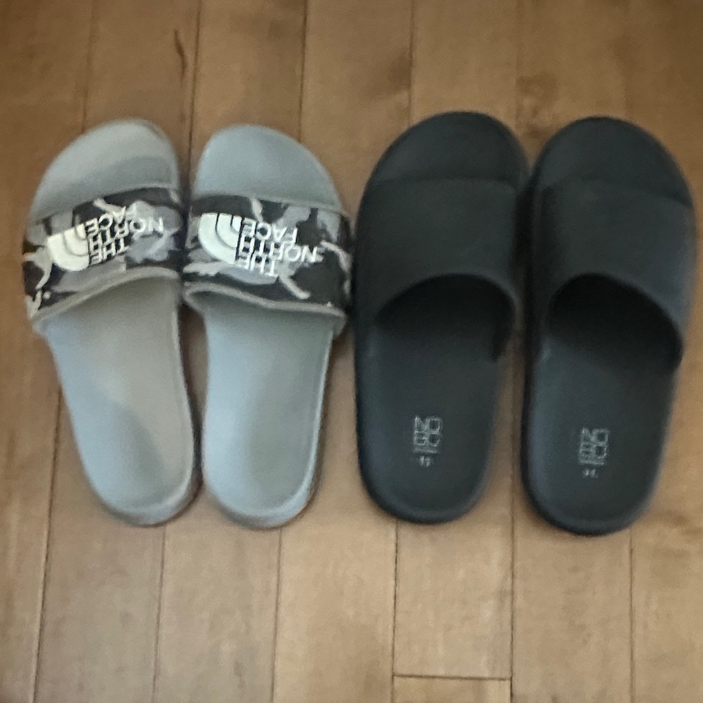 The North Face Camo and Black Slide Sandals-set of 2 !